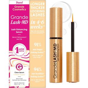 Grande Cosmetics GrandeLASHMD Lash Enhancing Serum  Peptide & Vitamin Infused Formula for Longer, Thicker, Fuller Looking Lashes  Ophthalmologist Tested, CrueltyFree, 6 Week Supply (1mL)
