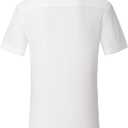 Alex Vando Mens Short Sleeve Dress Shirt Solid Cotton Stretch Button Down Shirt with Pocket (White, L)
