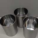 Homaisson 3 PCS Stainless Steel Kitchen Utensil Holders, 5.5 x 7.3 in Cylinder Kitchen Countertop Organizer, Dishwasher Safe Cooking Utensil Holder, Large Capacity for Cafe Restaurant Bakery (Sliver)