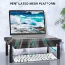 WALI Computer Monitor Stand with Storage, Desk Monitor Riser 3 Height Adjustable, Laptop Riser with Airflow Vents, Desk Organizer for Computer, Laptop, Printer (PTT002-B), 1 Pack, Black