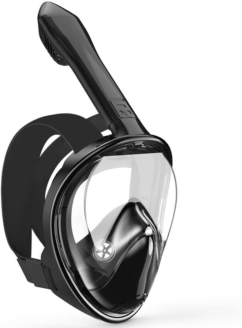 Kids Snorkel Mask Full Face, Snorkeling Gear for Kids with Camera Mount, 180 Degree Panoramic View Snorkeling Set Anti-Fog Anti-Leak