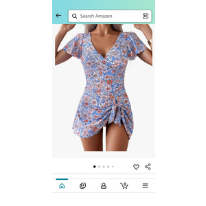 Women's One Piece Swimdress Swimsuits for Women Tummy Control Swim Dresses, Size L