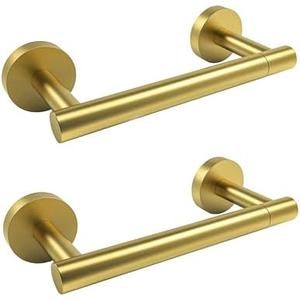 RARXTR Gold 2 Pack Toilet Paper Holder SUS304 Stainless Steel Double Post Pivoting Toilet Paper Roll Holder Wall Mounted Toilet Tissue Holder for Commercial Bathroom RV