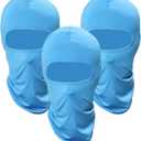 Pukavt 3-6 Pack Balaclava Face Mask, Ski Mask for Men Women, UV Protection Windproof Scarf for Motorcycle Snowboard Cycling (3 Light Blue)