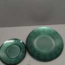 LCCFHTI 28 Pcs Transparent Green Plastic Plates, Elegant Floral Disposable Dessert Plates Combo Pack 7 inch Dessert Plate and 10 inch Dinner Plate, Fancy Green Dinnerware Set for Party, Wedding