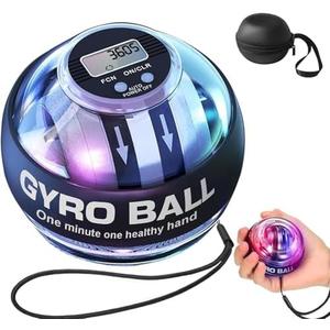 Torque Ball Hand Exerciser,Gyro Ball Hand Wrist Exerciser with Counter,Compact and Portable, Auto-Start Colorful Lighting,Designed for Fitness Enthusiasts and Office Workers