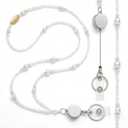 Beaded Breakaway Lanyard for ID Badges - Retractable Teacher Lanyard, Cute Women Keychain for Keys & Card Holder