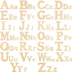 Blulu 260 Pcs 1 Inches and 2 Inches Wooden Alphabet Letters Bulk Unfinished Wood Alphabet Letters for Craft DIY Natural Blank ABCs Cutouts for Spelling Learning Painting Craft Project Home Wall Decor