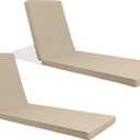 Only choice Outdoor Lounge Chair Cushions Patio Chaise Lounge Replacement Cushions Funiture Seat Cushion Chair Pads (Beige-2 pcs), 74.4"x 22.05"x 2.76"