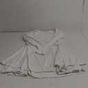 Kaximil Women's Square Neck Ruffle Hem Mini Dress Ruched Waist Long Sleeve Corset Short Party Dresses (Large, White)