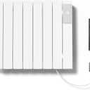 1500W Electric Heater Wall Mounted & Freestanding, White Aluminum Convection Panel Heater for Indoor Use w/Remote Control, 24H Timer, Touch Screen, Quiet Heating & Overheat Protection for Bedroom