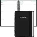 2026-2027 Planner - 18 Months Weekly & Monthly Planner from January 2026 - June 2027, Spiral Planners 2026-2027 with Elastic Closure, Inner Pocket, Medium 5.8" x 8.3", Black