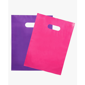 Merchandise Bags 200 Pink & Purple Color 9"x12" Bags 1.5Mil Thick Glossy With Handles