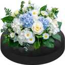 Thyle 12 Pcs Acrylic Round Mirror Centerpiece for Table Black Circle Mirror Trays 1 mm Candle Plate Set for Home Wall Decor Wedding Party Decorations (8 Inch)