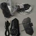 Motorcycle Helmet Bluetooth Headset Speakers with HiFi Sound,Noise Cancellation,1000mAh Battery,25 Hours Use,Boom Mircrophone,Easy to Install Use with Golves,IPX6 Waterproof,Voice Assistant