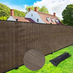 UPGRADE Privacy Screen Fence 6' x 50' Commercial Shade Cover with Brass Grommets Heavy Duty Perfect for Outdoor Back Yard-Mocha, Customizable