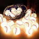 Yayfazy Baseball Decor String Lights, Battery Operated 9.9ft 20LED 2 Mode with Sports Room Decor Lights for Boys Bedroom or Sports Theme Party, Christmas Gift for Son, Grandson, Baseball Lover