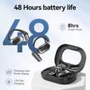 Open Ear Headphones Bluetooth Wireless Over Ear Earbuds with Ergonomic Earhook Ear Buds, Led Power Display,48h PlaytimeIpx6 Waterproof Comfortable for WorkoutCyclingRunning (Black)