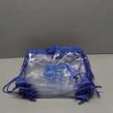 10 clear drawstring bag, blue logo