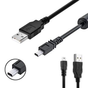 Wetco Black Durable 8 Pin Mini USB Cable 4.9ft - USB 2.0 A to 8-Pin Mini B Cable w/Ferrite for Digital Cameras Cellular Phones MP3 of Nikon/Fuji/Sony/Olympus/Panasonic
