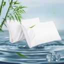 Queen Pillowcases, Cooling Viscose from Bamboo Pillow Covers with Envelope Closure, Soft Moisture-Wicking for Hot Sleepers, Hair and Skin-Friendly, White