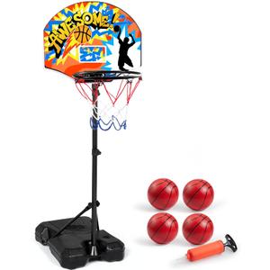 JOYIN Indoor Kids Basketball Hoop with Stand, Toddler Basketball Goal Adjustable Height 28ft-6.2ft, Portable Mini Outdoor Toys for Boys Girls Age 3 4 5 6 7 8, Inside Outside Sport Games for Fun
