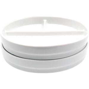 Elk and Friends Kids 7.8 Porcelain White Plates | Divided Plates | Suitable for Kids/Toddlers | Microwave & Dishwasher Safe | Non Slip | Snack Dishes | 2 Pack (Neutral (No Sleeves))