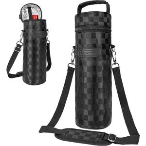 opux Wine Bag Single Bottle Carrier Tote, Insulated Wine Cooler Bag for Travel Picnic Beach with Shoulder Strap, Thermal One Bottle Holder Carrying Case Wine Gift for Women Men, Black Squares opux Wine Bag Single Bottle Carrier Tote, Insulated Wine Cooler Bag for Travel Picnic Beach with Shoulder Strap, Thermal One Bottle Holder Carrying Case Wine Gift for Women Men, Black Squares