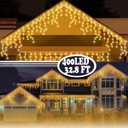 BLOFUN LED Lamps Outdoor Icicle Lights, 32.8 ft 400 LED - 8 Modes Curtain String Lights for Indoor/Outdoor, Wedding, Party, Holiday