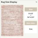 Soalmost Washable Area Rug 8x10, Large Soft Rugs for Living Room Vintage Area Rugs for Bedroom Dining Room Non-Slip Stain Resistant Pink Under Table Rug