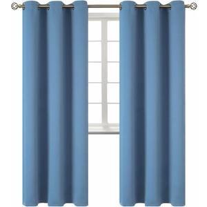 BGment Blackout Curtains for Bedroom - Grommet Thermal Insulated Room Darkening Curtains for Living Room, Set of 2 Panels (42 x 84 Inch, Faded Denim)