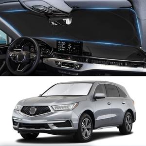 Custom Windshield Sunshade for Acura MDX Accessories 2021-2024 2025 2026 Front Window Shades Cover for Windshield Sun Visor Screen Protector 210T Reflective Blocks UV Rays Cool Car Accessories