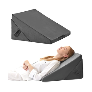 Bedluxe Wedge Pillow for Sleeping, Adjustable 9&12 Inch Foldable Bed Wedge Pillow Set, Orthopedic Memory Foam Triangle Pillows Wedge, 7-in-1 Elevated Pillows for Leg and Back Support, Velvet
