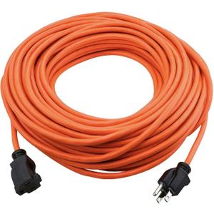 100 Foot Outdoor Extension Cord - 3 Prong Weather Resistant Heavy Duty Orange Vinyl 10 Amps / 1250 Watts - 16/3 - Ultra Flexible, Water & Flame Resistant - Durable (100 feet)