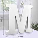 AOCEAN 10 Inch White Big Wood Letters, Unfinished Wooden Letters for Wall Decor Decorative Standing Letters Slices Sign Board Decoration for Craft Home Party Projects (M)
