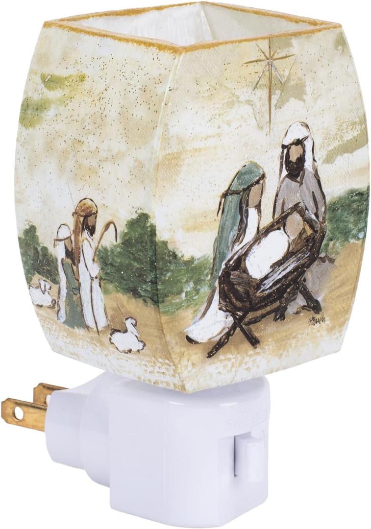 Cottage Garden Stony Creek Nativity Frosted Glass 4.75 x 3 Plug in Christmas Night Light