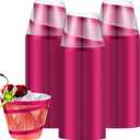 Gejoy 9 oz Rimmed Swirl Plastic Cups Disposable Wine Drinking Cups Clear Elegant Graduation Tumblers for Mother's Day Wedding Party Supplies(100 Pcs,Hot Pink)