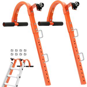 Ladder Roof Hook with Wheel Ladder Hooks for Roof Ridge Heavy Duty Steel Stabilizer Rubber Grip T-Bar for Damage Prevention Ladder Accessories 500 lb Weight Limit 2 Packs