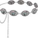 XZQTIVE Women Boho Chain Belts For Dresses Jeans Western Cowgirl Waist Links Belt Adjustable Metal Concho Belt (Fit Waist upto 56inches)