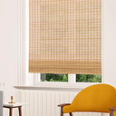  Bamboo Roman Shades, Light Filtering Window Treatment, Roll Up Retro Bamboo Blinds for Windows 38 × 64
