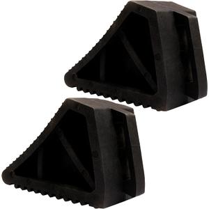 LADWA Heavy Duty Wheel Chocks 2-Pack - Solid Rubber Non-Slip Durable Black Wheel Chock for Car, Travel Trailers, RV, Truck, and ATV - All Weather Use (Black, 2 PC)