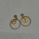 Missgrace Women Bohemian Dainty Circle Dangle Coin Statement Earrings Trendy Unique Pearls Shiny Bar Disco Earrings Set for Women