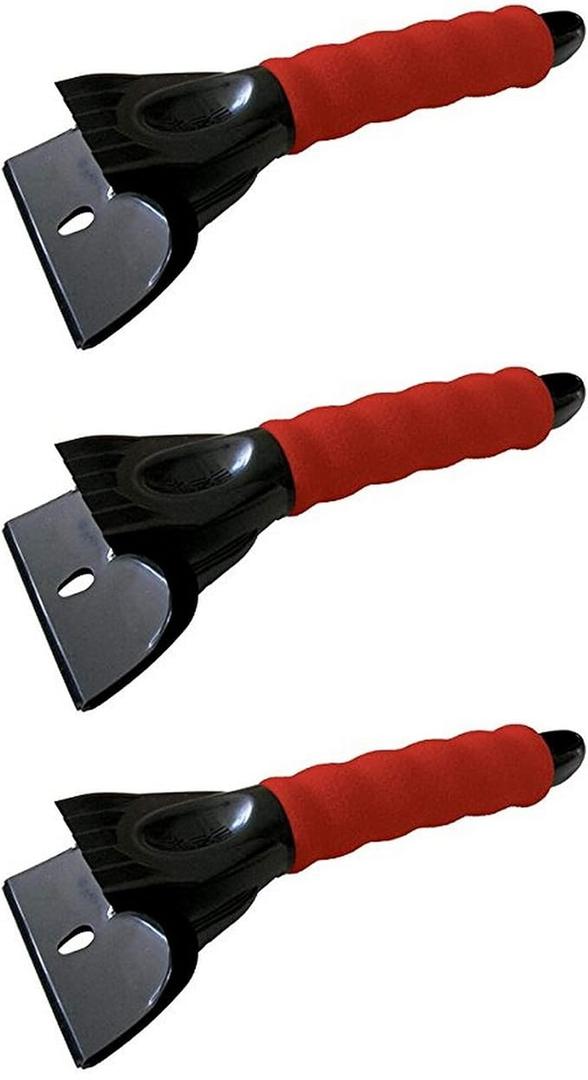Bigfoot 9" Dual-Head Ice Sraper - Car Glovebox Size - Polyethylene 1702, 3 Pack