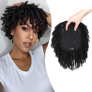 Ms Taj 7" Short Dreadlock Hair Topper Wig for Women - Synthetic Dreadlocks Wiglets Hairpiece with Natural Black Locs for Black Women with Thinning Hair 
