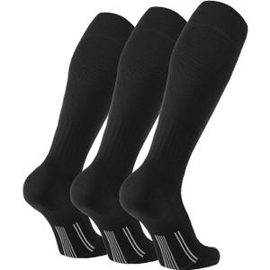 FITRELL 2/3 Pack Soccer Socks Baseball Softball For Youth Kids Boys Girls, Over-The-Calf Football Socks for Adult Men Women (Medium)