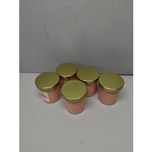 Sprayed Glass Candle W/Metal Lid Pink 5 Pack