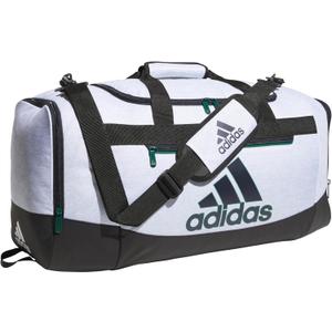adidas Unisex Adult Defender 4.0 Gym Duffel Bag for Men and Women (Medium (66L), Jersey White/Legend Ink Blue/Black)