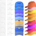 2 Pack Hat Organizer for Baseball Caps, Strong Adhesive Hat Rack for Wall, Multilayer Hat Storage Display Holder, Wall Mounted Hats Hooks Hold up to 18 Hats for Closet Door and Bedroom (White)