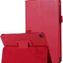 Tablet Cover for Samsung Galaxy Tab A 8.0 with S Pen SM-P200 SM-P205(2019 Release),Ultra Slim Folio Stand Leather Case for Samsung Galaxy Tab A 8" 2019 P200 P205 (Li-Red)