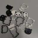 Panda Cookie Cutter Set 3Pcs Silicone Biscuit Fondant Molds for Baking Party Treats and Holiday Cookies